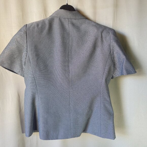 Giorgio Sant'Angelo Short Sleeve Black and White Blazer Size 12 - Picture 2 of 5